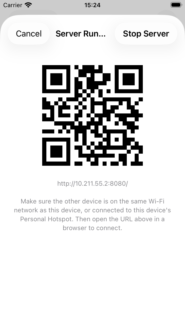 QRコード表示画面
