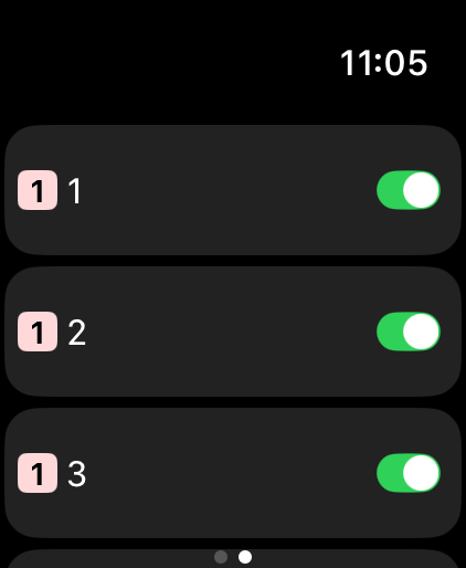 Apple Watch のタブ切り替え
